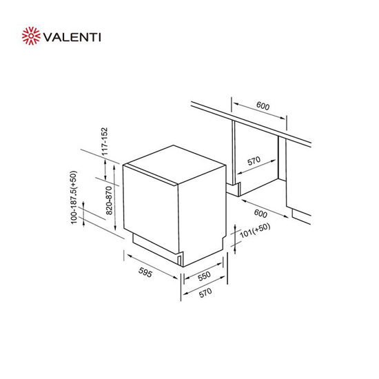 valenti洗碗机设计安装尺寸手册